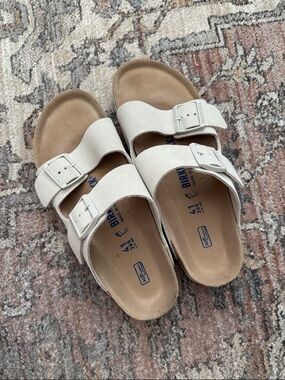 Two strap suede sandals